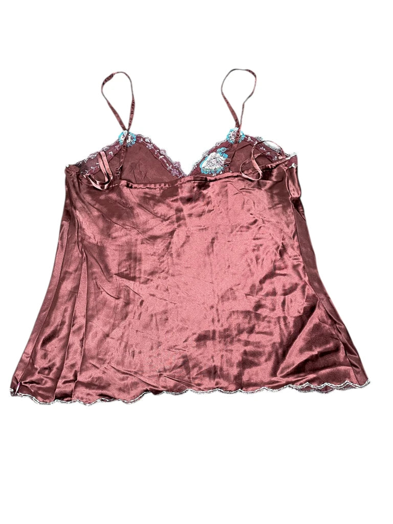 Dark purple flower detail top (M)