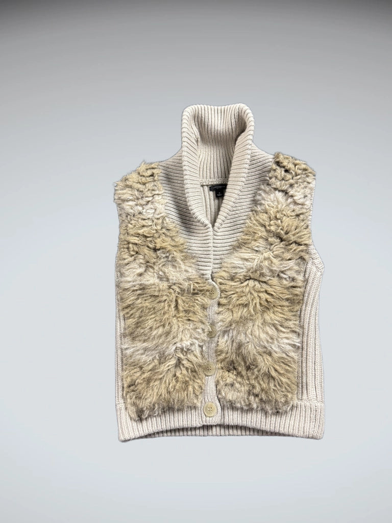 Ann Taylor Beige Acrylic Vintage Vest Women (S)