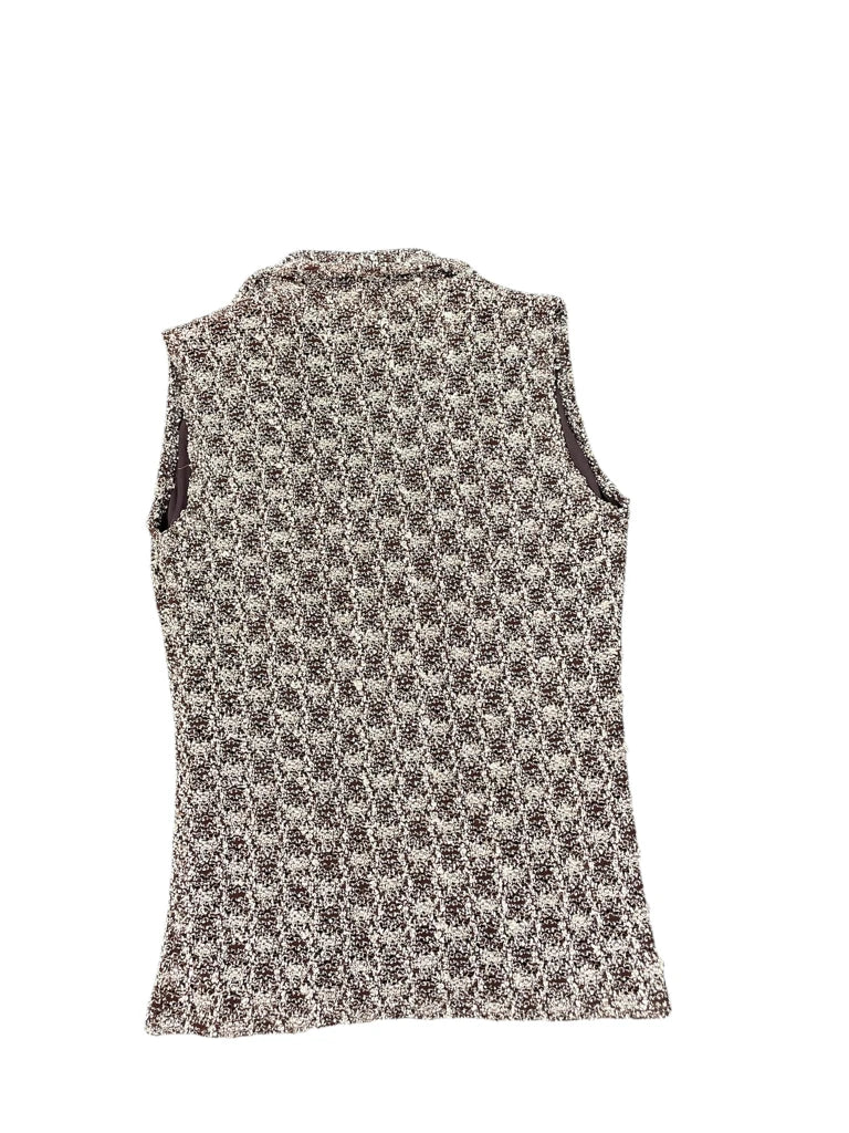Golden Brown V-Cut Satin Top (S)