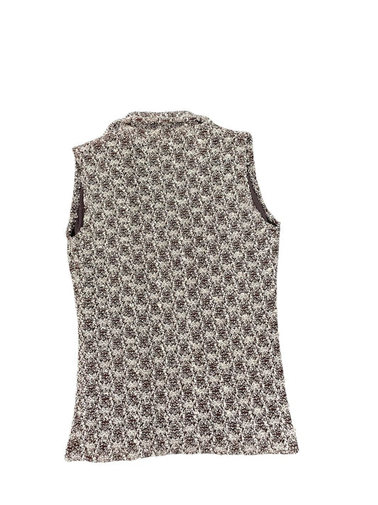 Golden Brown V-Cut Satin Top (S)