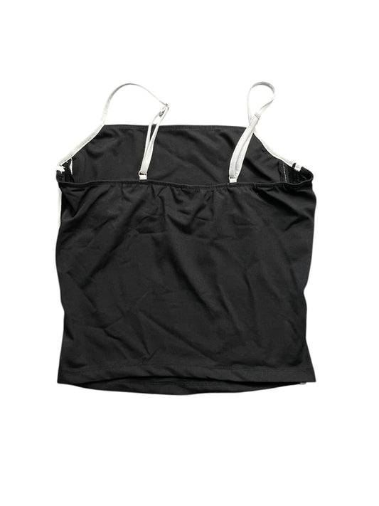 Black and White Contrast Strap Top (S)
