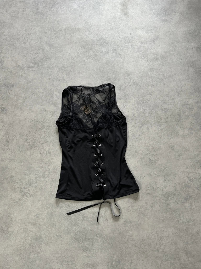 2000s chic rhinestones top