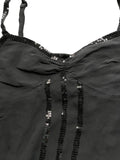 Black Sequin Embellished Camisole Top (S)