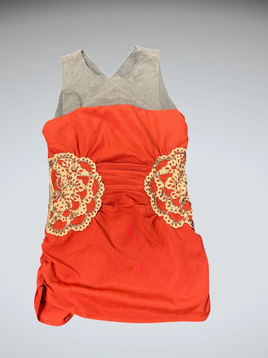 Lace Detail Two Tone Top (S)