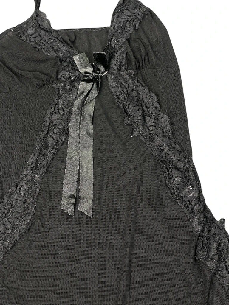 Sheer black lace lingerie top (XS)