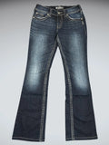 Dark Wash Bootcut Jeans with Contrast Stitching (S)