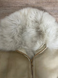 Leather jacket with faux fur
