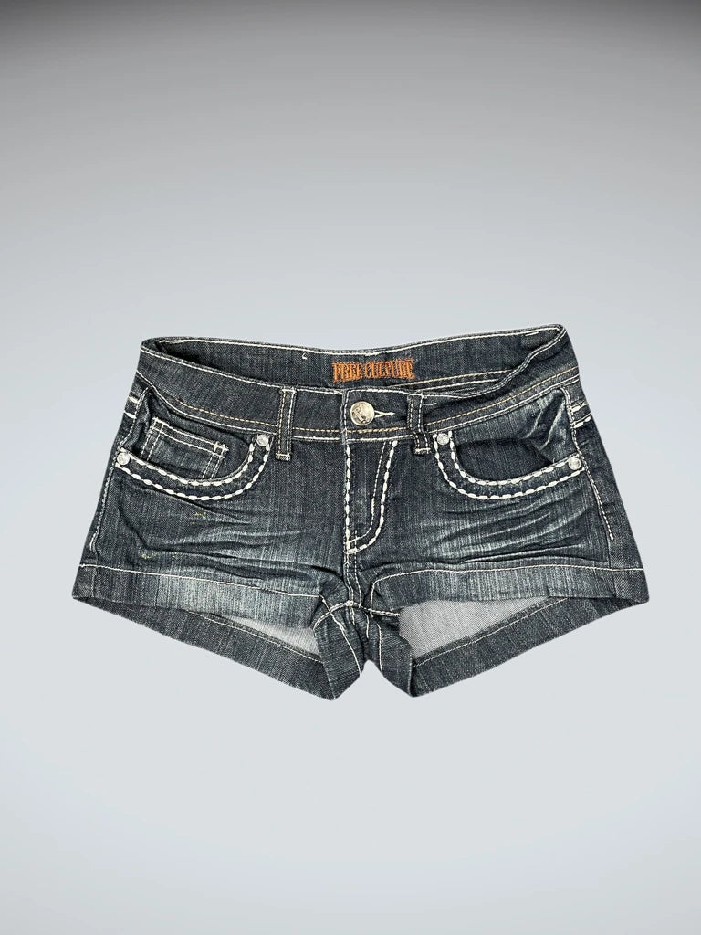 Free Culture Dark Wash Vintage Denim Hotpants (S)