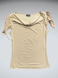 Beige Minimalist String Sleeve Top (S)