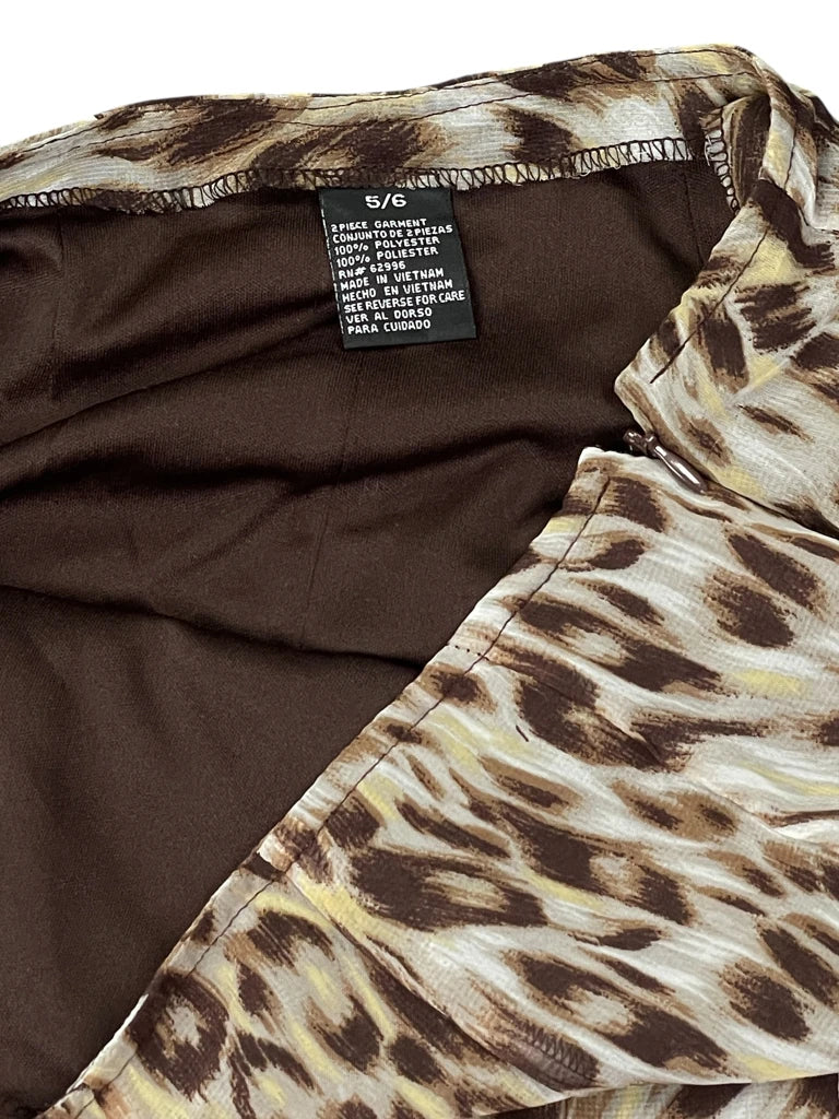 Wild Sands Leopard Midi Skirt (M)