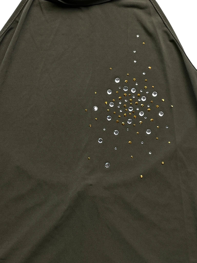 Green Backless Halter Top with Shiny Details (S)