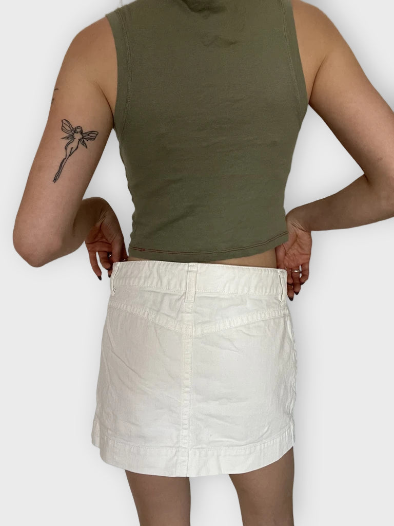 MinWhiteiskirt with Zipper Detail (S)