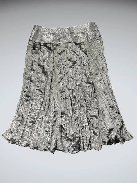 Silver Luxe Pleated Skirt (S)