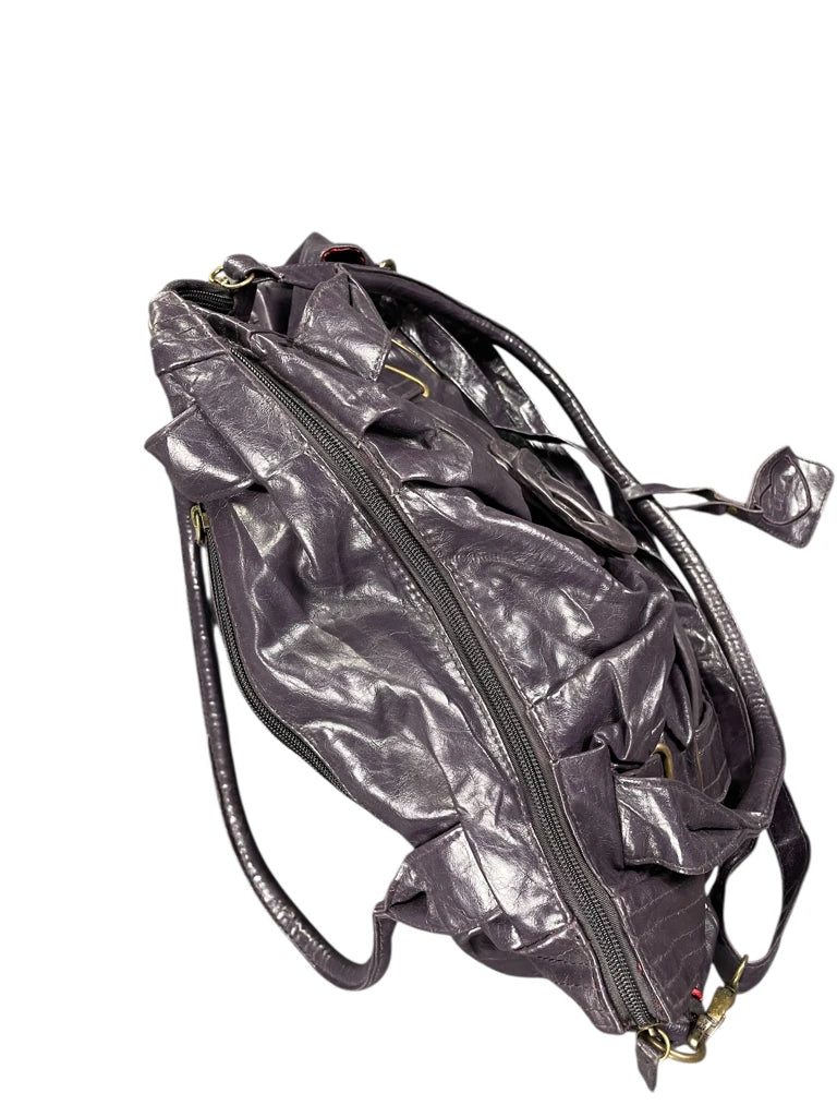 Purple Oversized Belt Detail Tote Bag (ONESIZE)