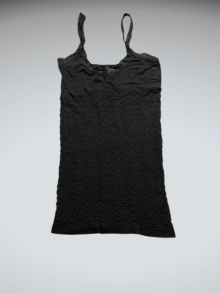 Black Textured Lace Cami Top (S)