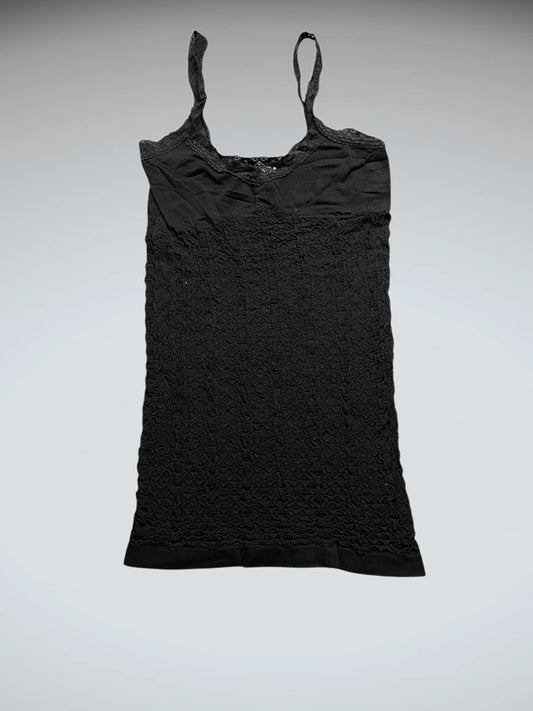 Black Textured Lace Cami Top (S)