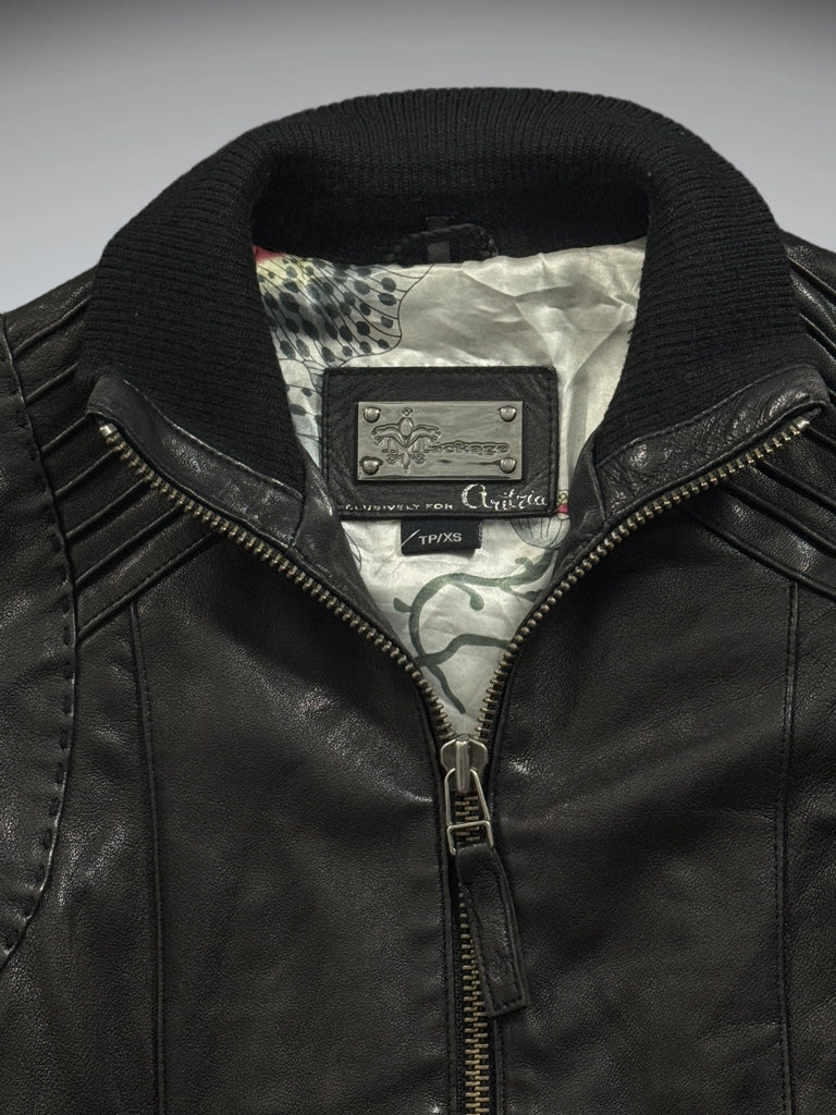 Mlackkage Black Lamb Leather Style Jacket (XS)