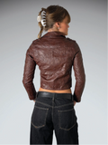 BlankNYC Burgundy Faux Leather Jacket Women (L)