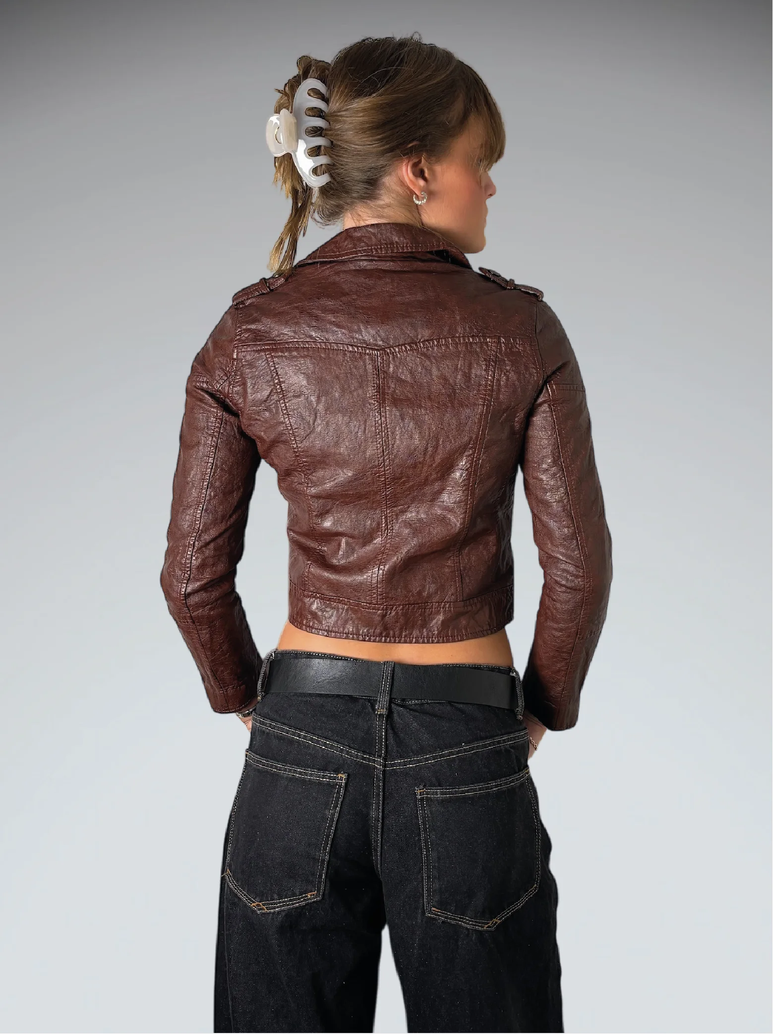 BlankNYC Burgundy Faux Leather Jacket Women (L)
