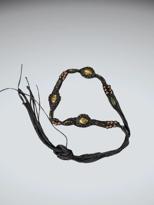 Chic Black Rope Tassel Waist Belt (ONESIZE)