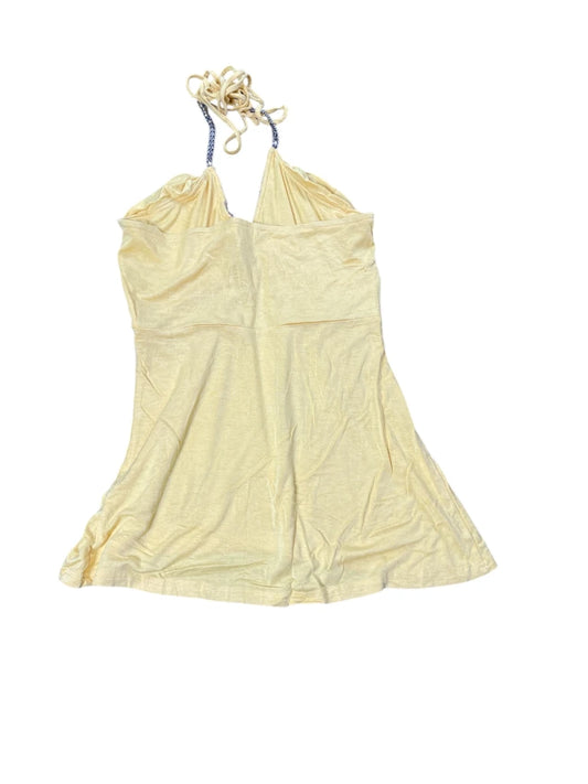 Lemon Glow Rhinestone Halter Top (M)