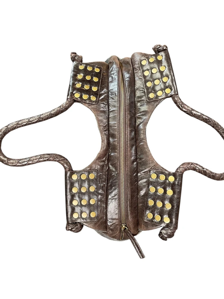 Matt & Nat Dark Brown Studded Tote Bag (ONESIZE)