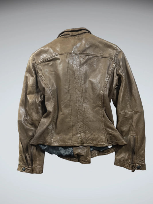 Danier Brown Genuine Leather Jacket (XS)