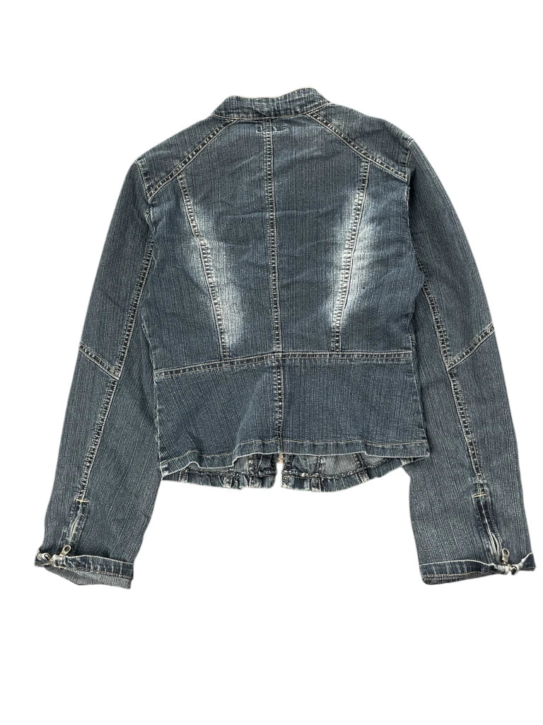 Va Bene Dark Wash Casual Denim Jacket (L)