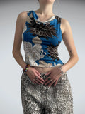 ocean garden – retro floral top (S)