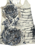 champagne ruffle satin top (L)