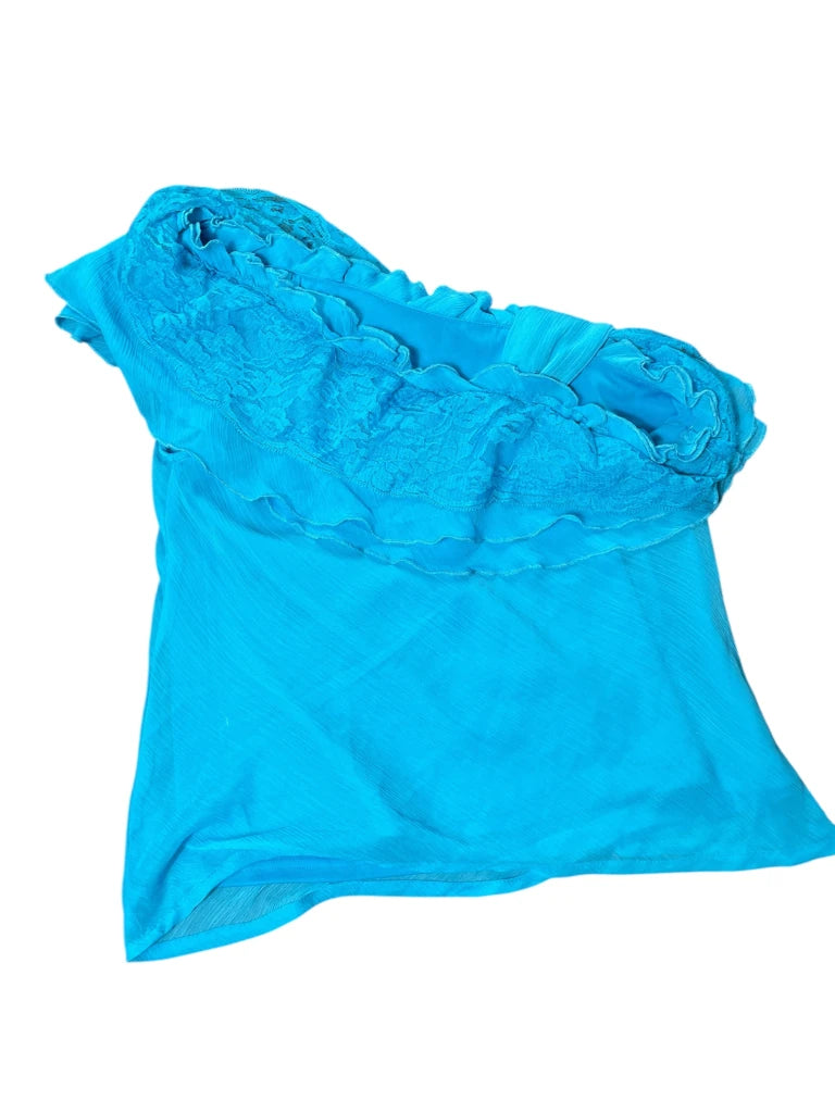 Aqua Ruffle One-Shoulder (S)