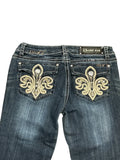 Light Blue Bootcut Jeans with Crystal Stud Details (L)