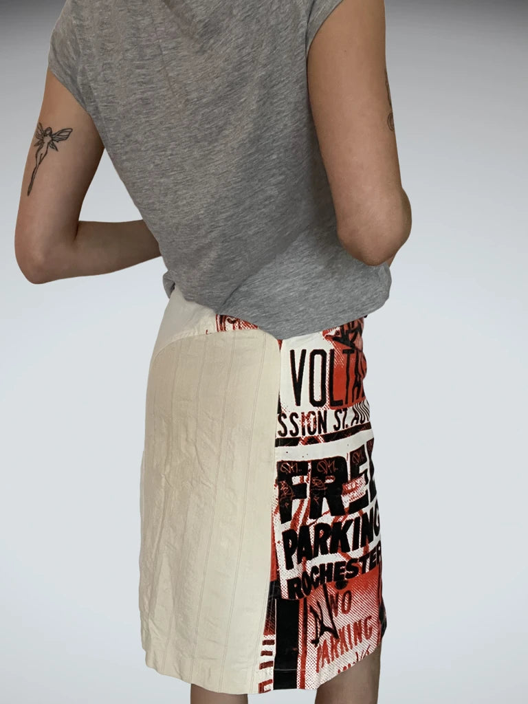 White Skirt with Print