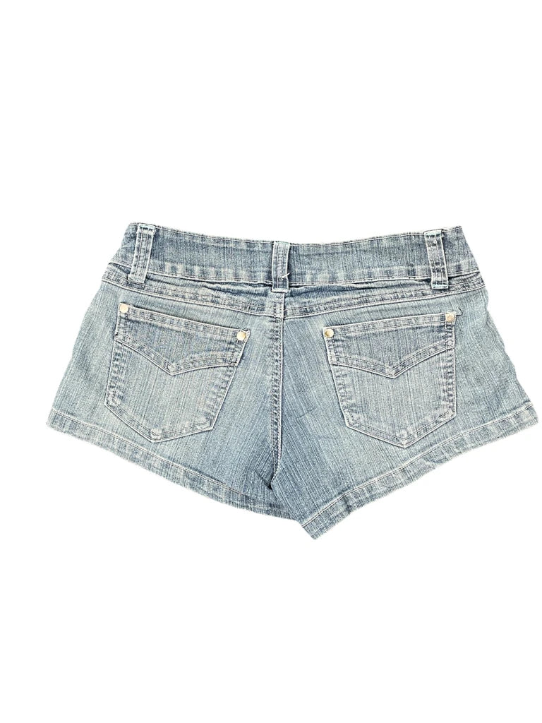 Seduction Light Wash Rolled Hem Denim Hotpants (S)