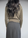 khaki crop hoodie (S)
