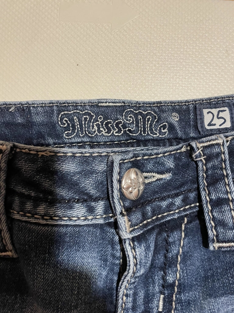 Embellished Low Rise Bootcut Jeans Miss Me Vintage Denim (S)