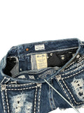 Miss Me Rolled Hem Embellished Denim Hotpants (XS)