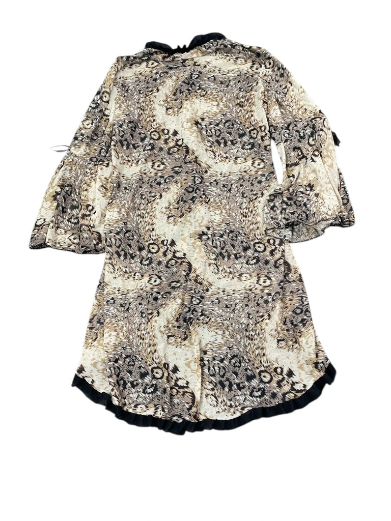 Animal Print Earth Tone Ruffle Dress (S)