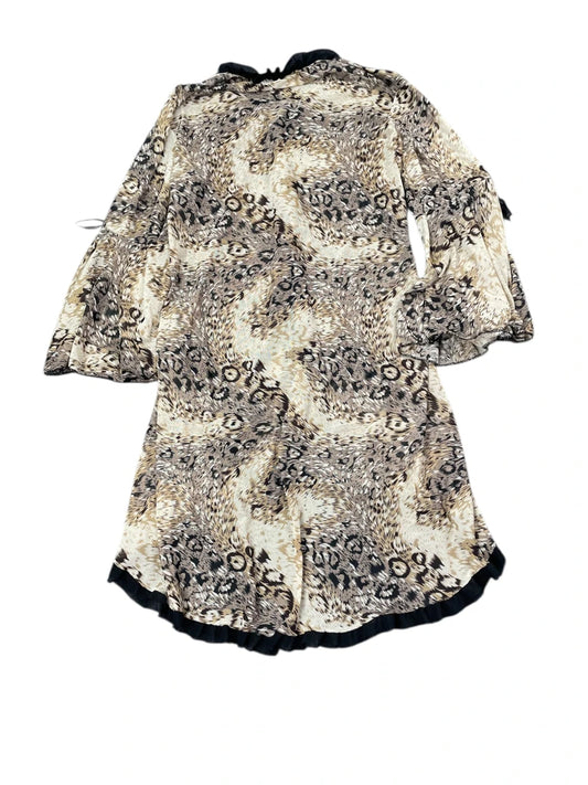 Animal Print Earth Tone Ruffle Dress (S)