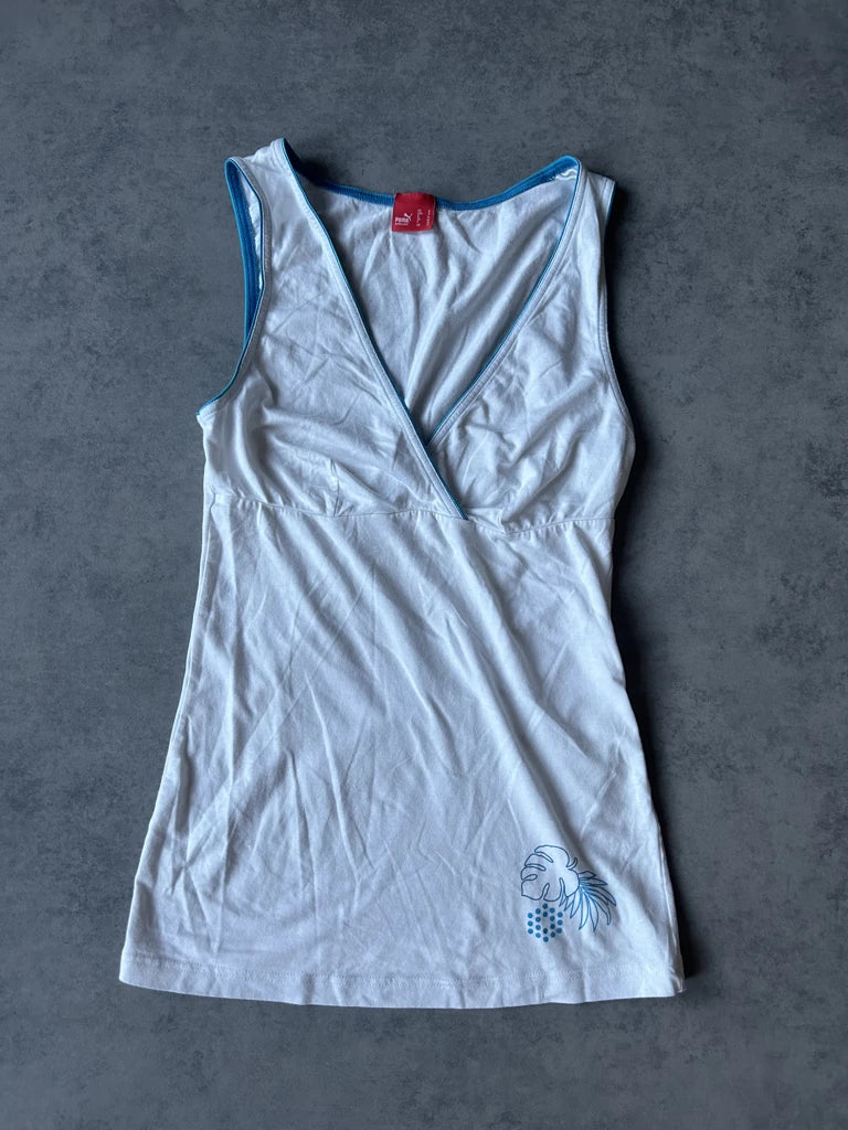 White puma v-neck