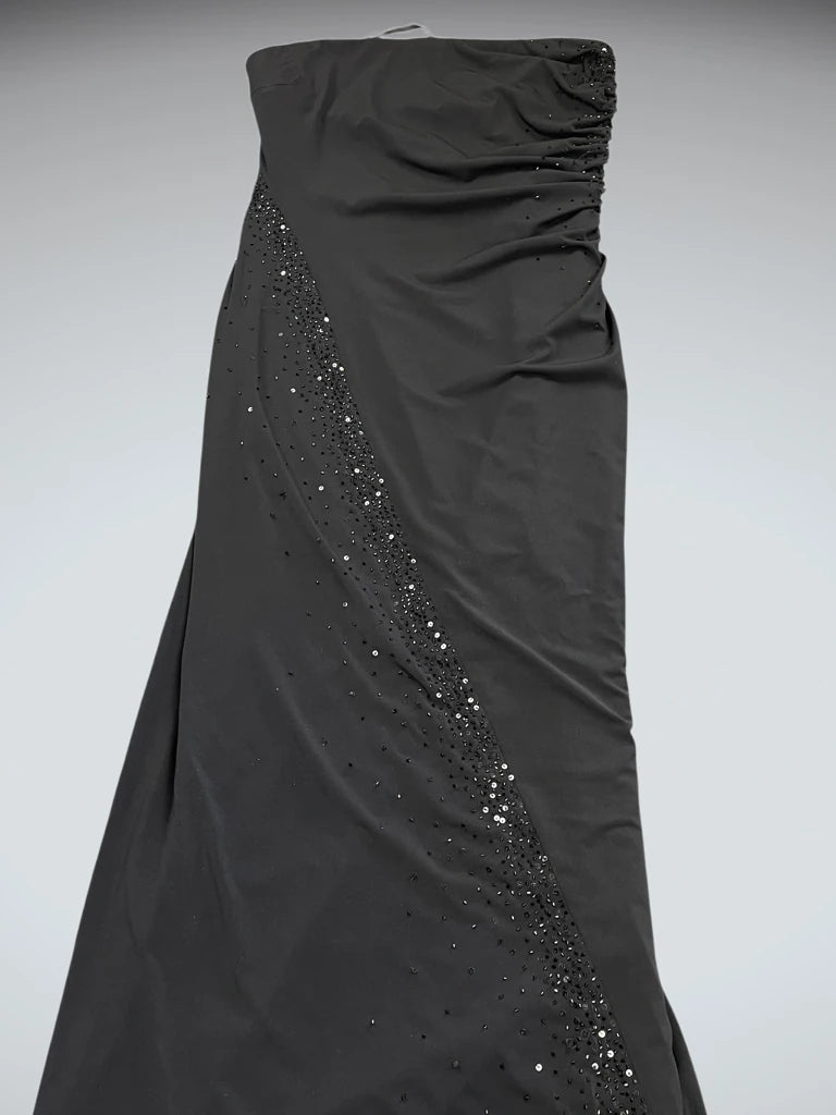 White Black House Market Tiered Ruffle Maxi Dress (M)