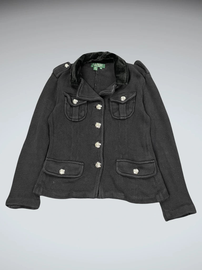 Polo Ralph Lauren Elegant Black Knit Blazer (S)