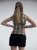 olive wave – 70s mesh cami (M)
