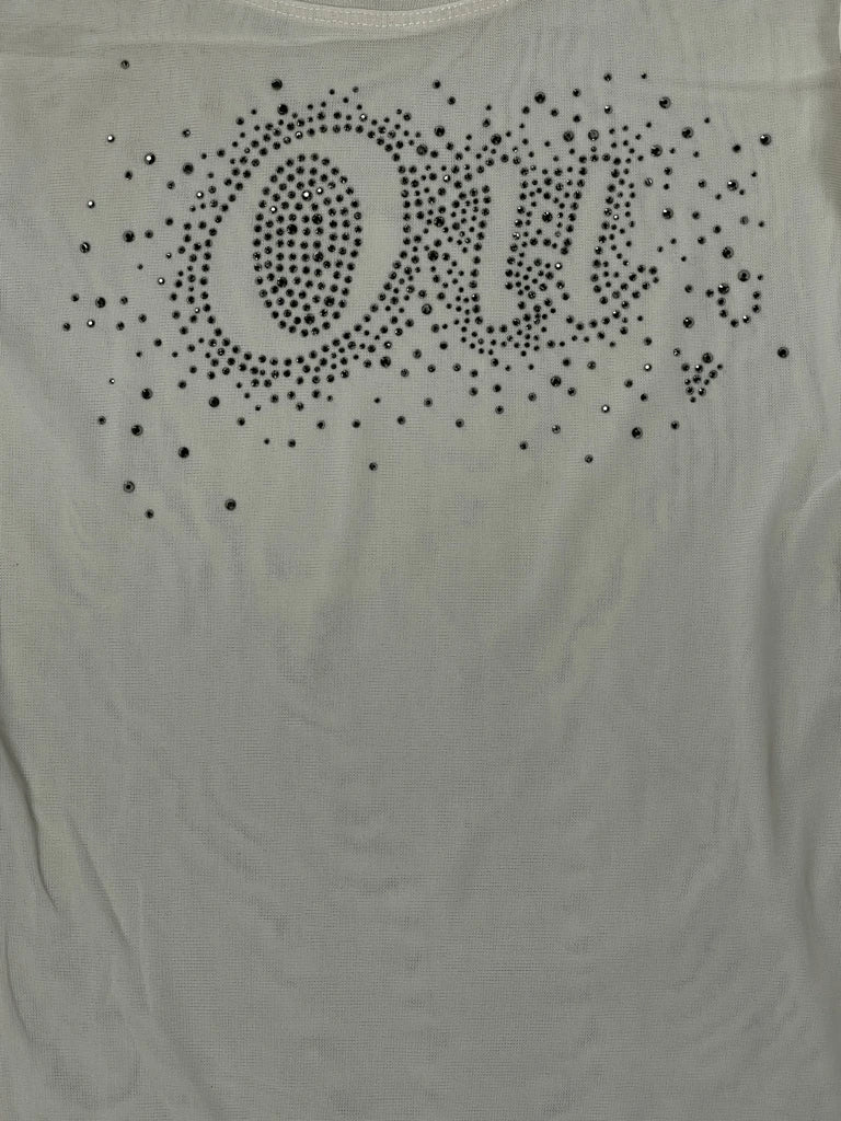 Phido Beige Rhinestone Vintage Top (M)