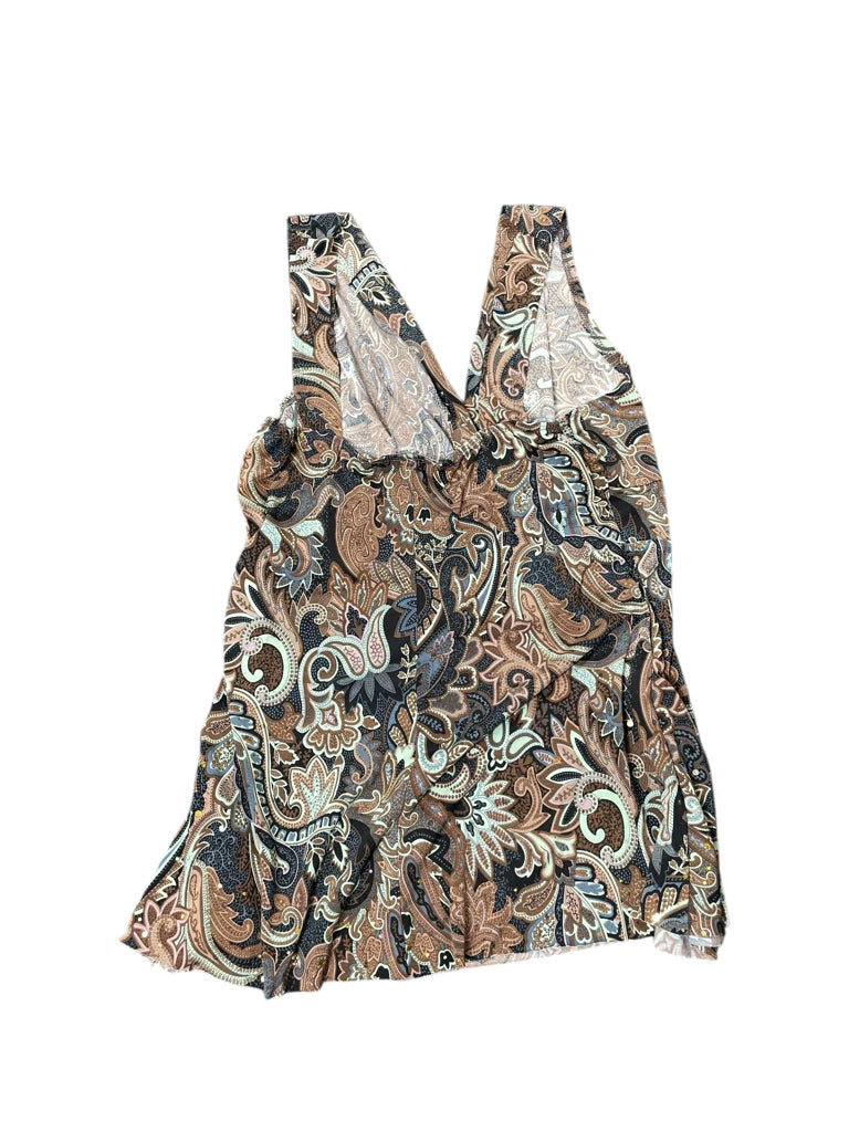 Midnight Paisley Wrap Top (S)