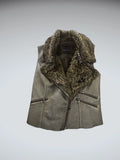 Maurices Faux Fur Collar Leather Vest Women (M)