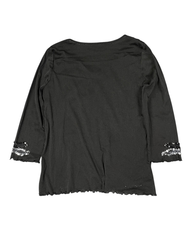 Sequin Wave Party Top in Black (M)
