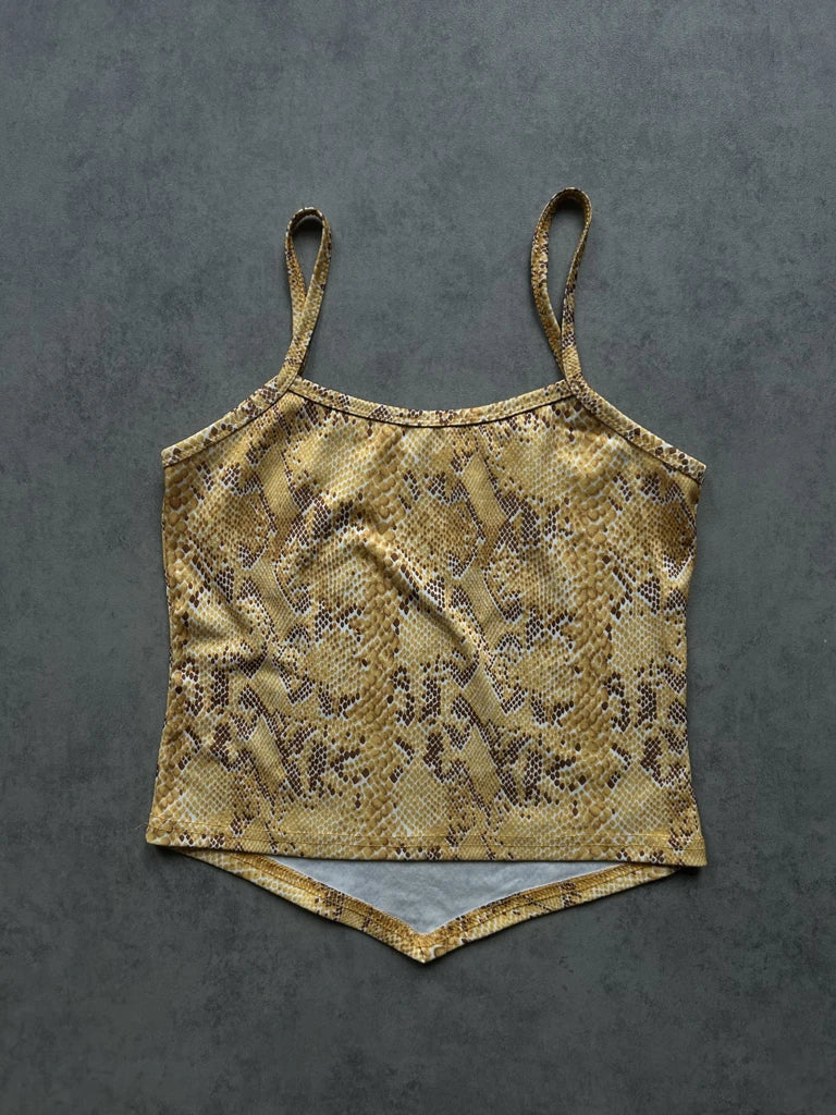 Yellow snake print top