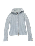 Turquoise Ribbed Zip Cardigan (M)