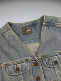 Liz Wear Light Blue Vintage Denim Vest Women (M)
